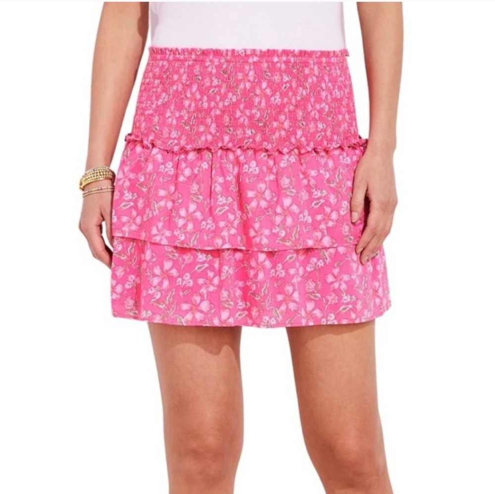 Vineyard Vines Women's pink, floral skirt - small, SPRING, SUMMER